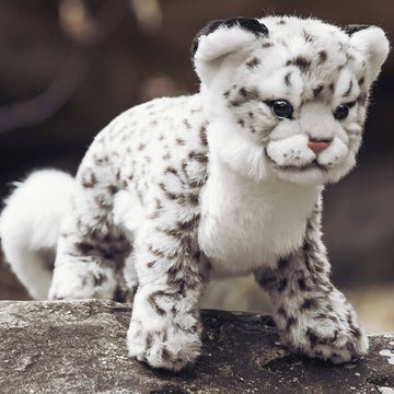 Realistic Snow Leopard Cub Stuffed Plush Toy, Leopard Plushies